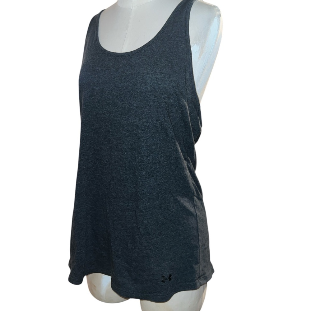 UNDER ARMOUR | WOMENS DK GREY RAZOR BACK CHARGED TANK TOP